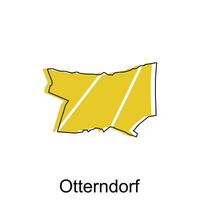 mapa de otterndorf geométrico vistoso ilustración diseño plantilla, Alemania país mapa en blanco antecedentes vector