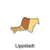 Map of Lippstadt, World Map International vector template with outline graphic sketch style isolated on white background