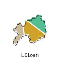 Map of Lutzen, World Map International vector template with outline graphic sketch style isolated on white background