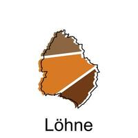 map of Lohne vector design template, national borders and important cities illustration design