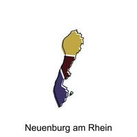 mapa de neuenburgo a.m rhein vector diseño plantilla, nacional fronteras y importante ciudades ilustración