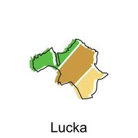 map of Lucka vector design template, national borders and important cities illustration design