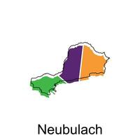 Map of Neubulach, World Map International vector template with outline graphic sketch style isolated on white background