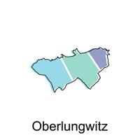 Oberlungwitz map. vector map of the German Country. Borders of for your infographic. Vector illustration design template