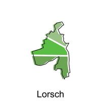 Map of Lorsch, World Map International vector template with outline graphic sketch style isolated on white background