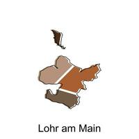 Map of Lohr Am Main, World Map International vector template with outline graphic sketch style isolated on white background