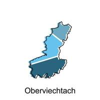 Map of Oberviechtach, World Map International vector template with outline graphic sketch style isolated on white background