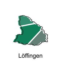 Map of Loffingen, World Map International vector template with outline graphic sketch style isolated on white background