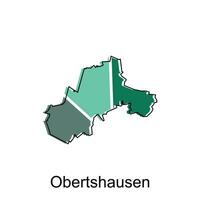 map of Obershausen vector design template, national borders and important cities illustration