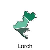 map of Lorch vector design template, national borders and important cities illustration design
