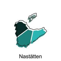 Nastatten City Map. vector map of German Country design template with outline graphic colorful style on white background