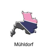 mapa de mühldorf vector ilustración diseño plantilla, adecuado para tu empresa