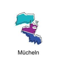 Map of Mucheln Vector Illustration design template, suitable for your company