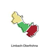 Limbach Oberfrohna City Map. vector map of German Country design template with outline graphic colorful style on white background