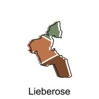 Lieberose City Map. vector map of German Country design template with outline graphic colorful style on white background