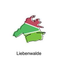 Liebenwalde City Map. vector map of German Country design template with outline graphic colorful style on white background