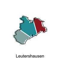 Map of Leutershausen Vector Illustration design template, suitable for your company