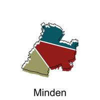 Minden City Map. vector map of German Country design template with outline graphic colorful style on white background