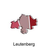 Leutenberg City Map. vector map of German Country design template with outline graphic colorful style on white background