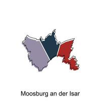 Moosburg An Der Isar City Map. vector map of German Country design template with outline graphic colorful style on white background