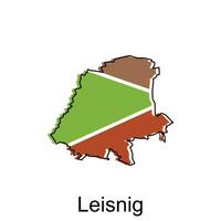 leisning ciudad mapa. vector mapa de alemán país diseño modelo con contorno gráfico vistoso estilo en blanco antecedentes