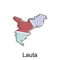 Lauta City of Germany map vector illustration, vector template with outline graphic sketch style on white background