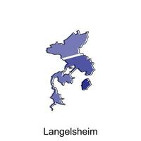 Langelsheim City of Germany map vector illustration, vector template with outline graphic sketch style on white background