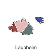 Laupheim City of Germany map vector illustration, vector template with outline graphic sketch style on white background