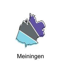 meiningen ciudad de Alemania mapa vector ilustración, vector modelo con contorno gráfico bosquejo estilo en blanco antecedentes