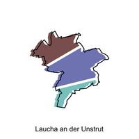 laucha un der despuntar ciudad de Alemania mapa vector ilustración, vector modelo con contorno gráfico bosquejo estilo en blanco antecedentes