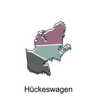 Huckeswagen City of Germany map vector illustration, vector template with outline graphic sketch style on white background