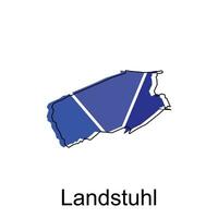map of Landstuhl design, World map country vector illustration template