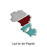 lauf un der pegniz ciudad de Alemania mapa vector ilustración, vector modelo con contorno gráfico bosquejo estilo en blanco antecedentes