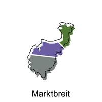 marktbreit ciudad de Alemania mapa vector ilustración, vector modelo con contorno gráfico bosquejo estilo en blanco antecedentes