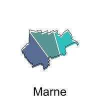 Marne City of Germany map vector illustration, vector template with outline graphic sketch style on white background