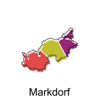 Markdorf City of Germany map vector illustration, vector template with outline graphic sketch style on white background