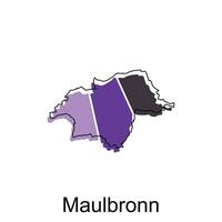 Maulbronn City of Germany map vector illustration, vector template with outline graphic sketch style on white background