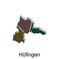 Hufingen City of Germany map vector illustration, vector template with outline graphic sketch style on white background