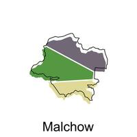 map of Malchow design, World map country vector illustration template