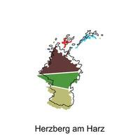 Herzberg a.m harz mundo mapa vector diseño plantilla, gráfico estilo aislado en blanco fondo, adecuado para tu empresa
