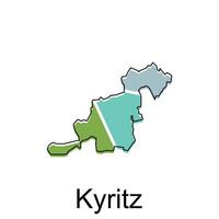 map of Kyritz vector design template, national borders and important cities illustration