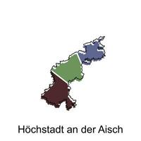 Hochstadt un der aisch mundo mapa vector diseño plantilla, gráfico estilo aislado en blanco fondo, adecuado para tu empresa