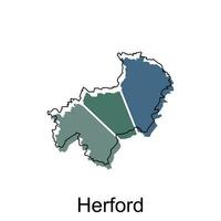 map of Herford vector design template, national borders and important cities illustration