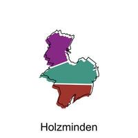 map of Holzminden vector design template, national borders and important cities illustration