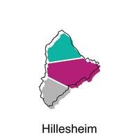 Hillesheim world map vector design template, graphic style isolated on white background, suitable for your company