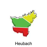 Heubach mundo mapa vector diseño plantilla, gráfico estilo aislado en blanco fondo, adecuado para tu empresa