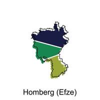 Homberg Efze world map vector design template, graphic style isolated on white background, suitable for your company
