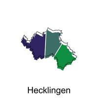 Hecklingen City Map illustration. Simplified map of Germany Country vector design template