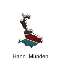 Hanna munden ciudad mapa ilustración. simplificado mapa de Alemania país vector diseño modelo