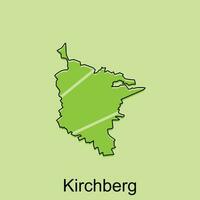 Kirchberg City Map illustration. Simplified map of Germany Country vector design templateCity Map illustration. Simplified map of Germany Country vector design template